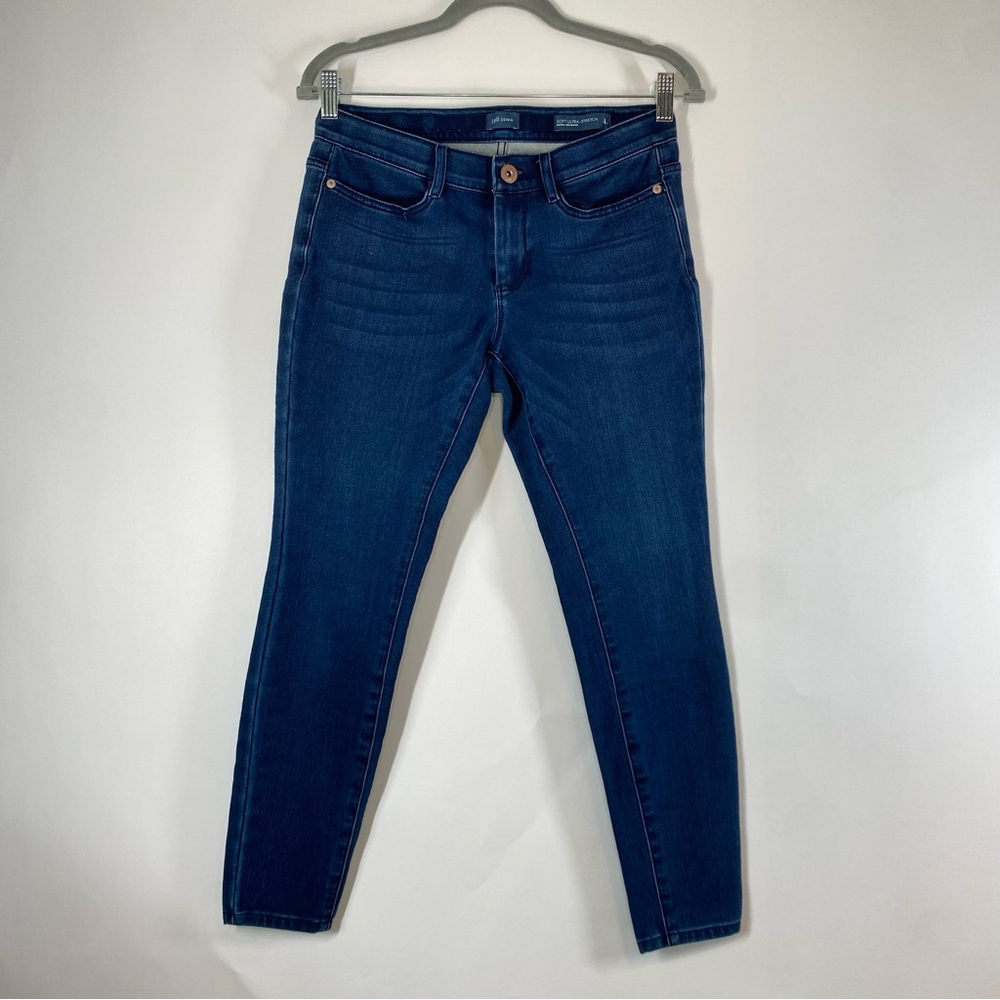 J.Jill Soft Ultra Stretch Denim Leggings Size 4P Dark Blue Skinny Jeans Casual